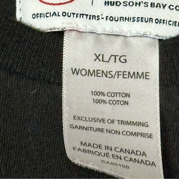 Hudson Bay Canada Olympic Rings Black T Shirt Womens Sz XL Maple Leaf Graphic - Picture 5 of 8